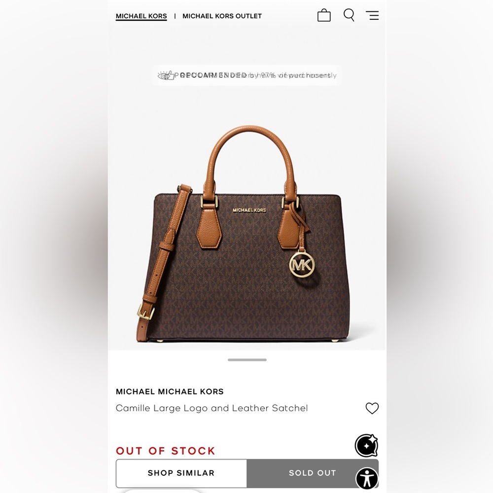 Michael Kors Camille Large LOGO And Leather Satchel - Picture 11 of 11